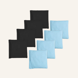 Black + Sky Blue Premium Cornhole Bags