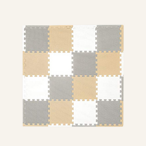 Grey + Cream + Tan Play Mat (16 Pieces)