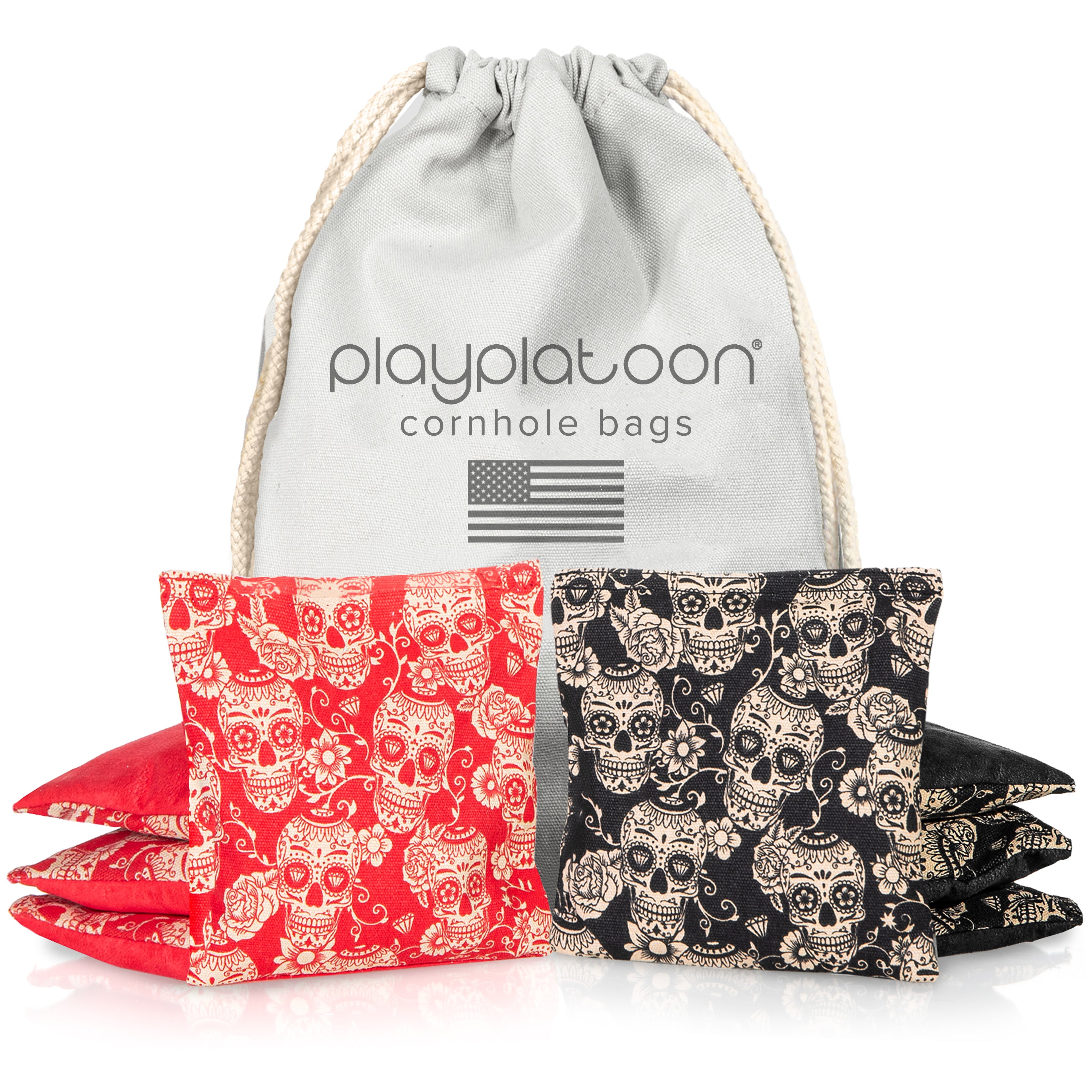 Play Platoon Cornhole Bag Holder - Charcoal Grey Tote Bag For Sports Team & Party Themes