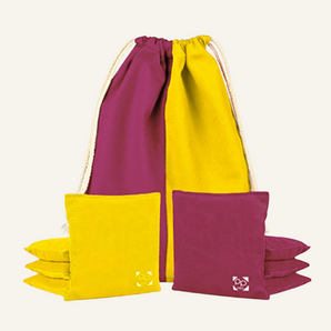 Burgundy + Yellow Professional Cornhole Bags