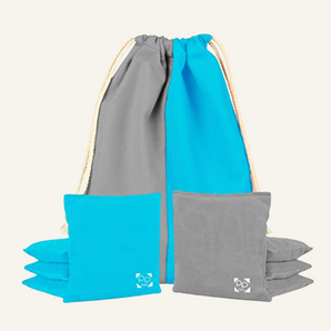 Sky Blue + Grey Professional Cornhole Bags