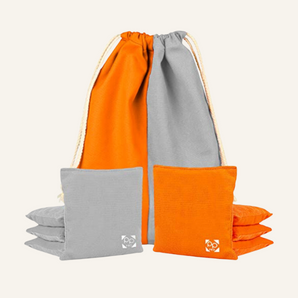 Grey +Orange Professional Cornhole Bags
