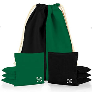 Kelly Green + Black Professional  Cornhole Bags