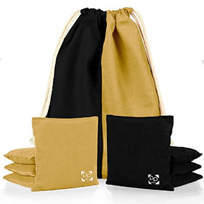 Black + Gold Professional Cornhole Bags