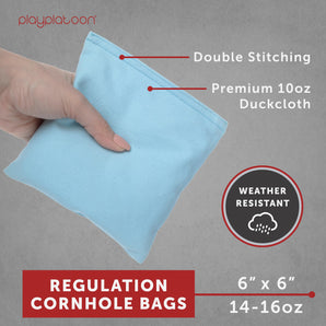 Black + Sky Blue Premium Cornhole Bags