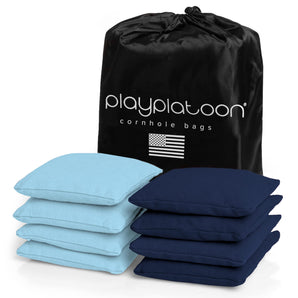 Black + Sky Blue Premium Cornhole Bags