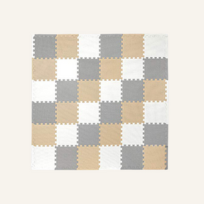 Grey + Cream + Tan Play Mat (36 Pieces)