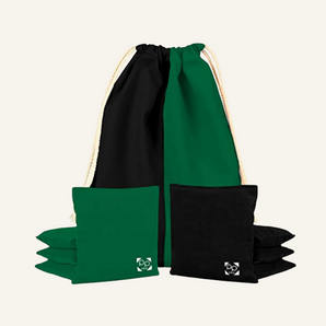 Kelly Green + Black Professional  Cornhole Bags