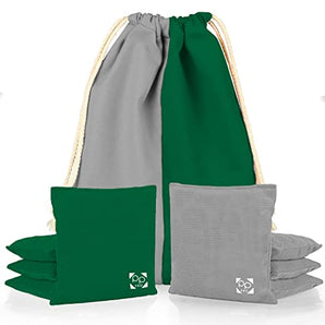 Kelly Green + Gray Professional Cornhole Bags