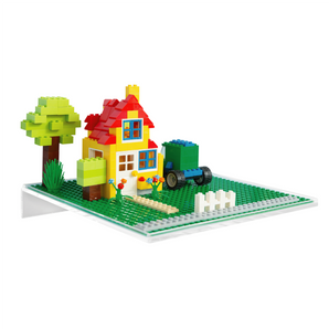 Building Brick Display Shelves 2 Pack Minifigure Display Case Shelf - 10x10 Inch Acrylic Wall Mount Shelf for Wall, Compatible with Lego, Megablox, and Other Major Brands - Green