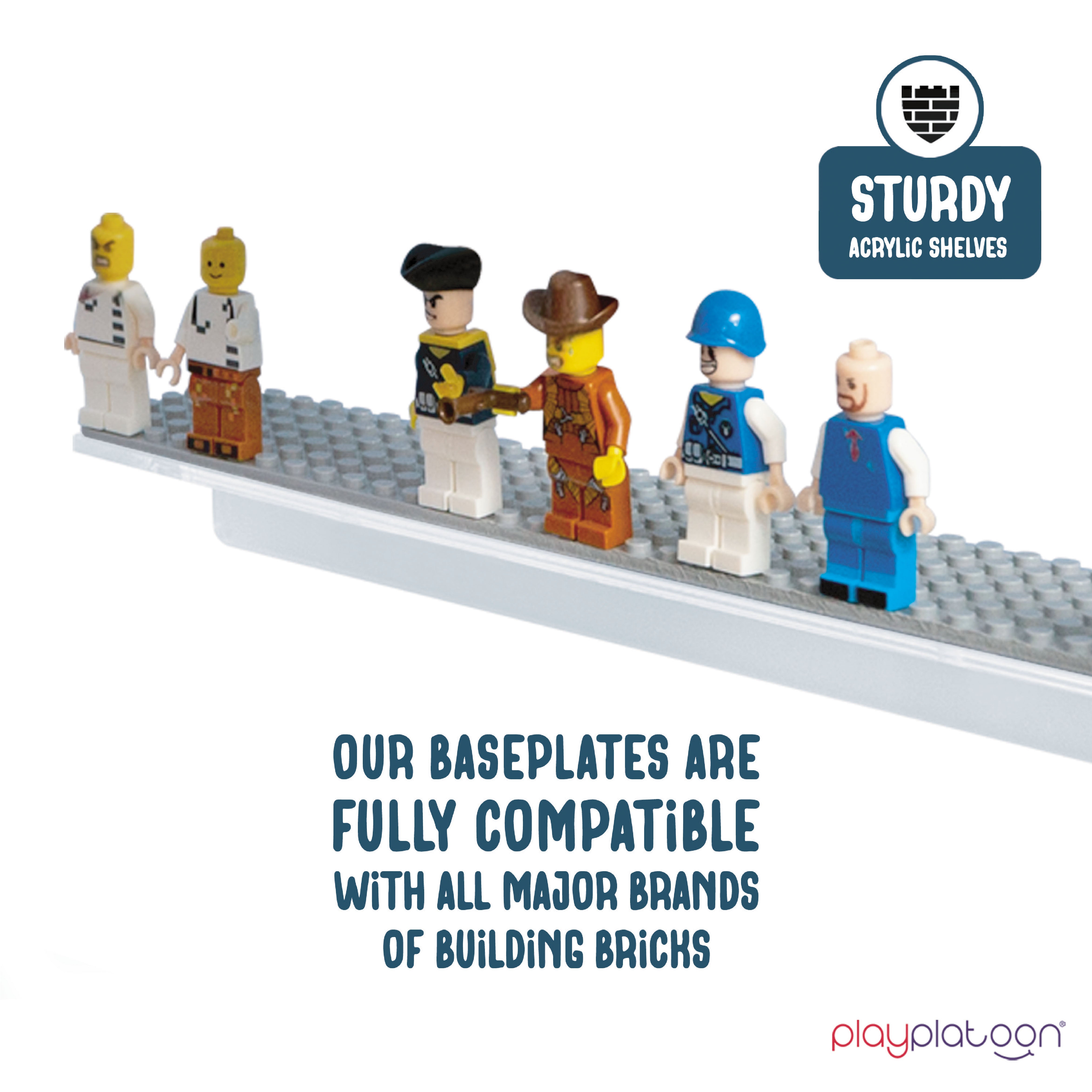Brick Display Racks Building Brick Display Shelves 3 Pack Minifigure Display Case Shelf ...
