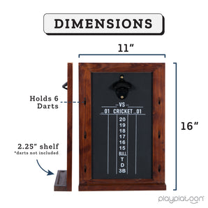 Dart Scoreboard & Darts Holder Wall Mount with Bottle Opener - Wood Score Board, Professional Darts Accessories, Dart Holder