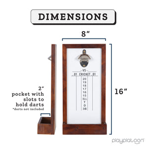 Dart Scoreboard & Darts Holder Wall Mount with Bottle Opener - Wood Score Board, Professional Darts Accessories, Dart Holder