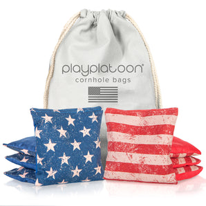 Weathered Stars + Stripes Professional Cornhole Bags