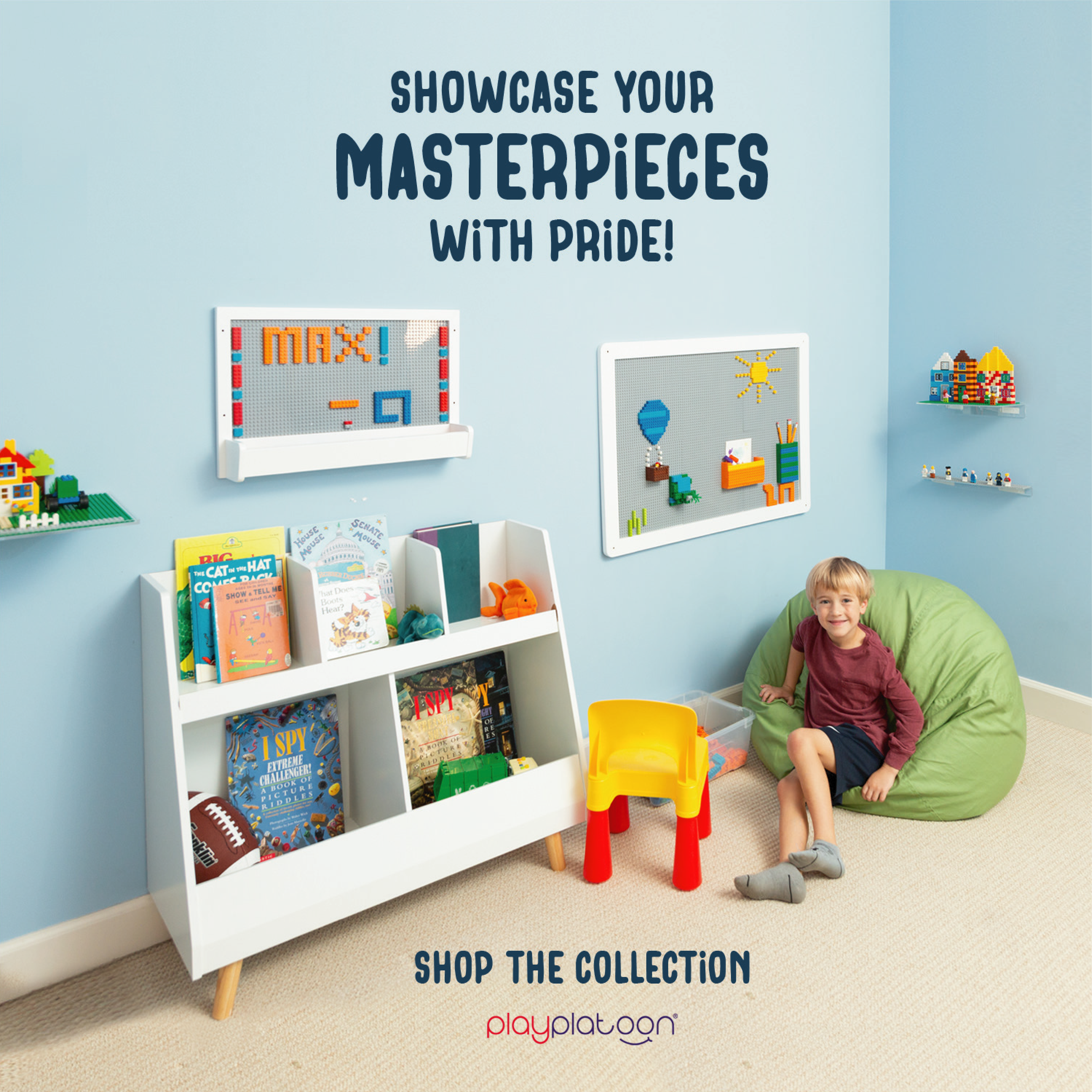 Brick Display Racks Building Brick Display Shelves 2 Pack Minifigure Display Case Shelf ...