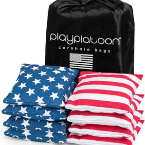Navy Blue + Lime Green Premium Cornhole Bags