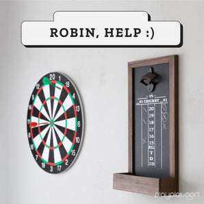 Dart Scoreboard & Darts Holder Wall Mount with Bottle Opener - Wood Score Board, Professional Darts Accessories, Dart Holder