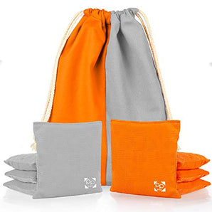 Grey +Orange Professional Cornhole Bags