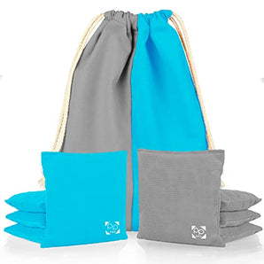 Sky Blue + Grey Professional Cornhole Bags