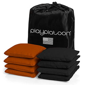 Burnt Orange + Black Premium Cornhole Bags