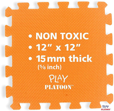 Non-Toxic Extra Thick 9 Piece Children Play & Exercise Mat - Comfortable Cushiony Foam Floor Puzzle Mat, 6 Vibrant Colors for Kids & Toddlers