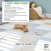 Non-Toxic Foam Puzzle Floor Mat, Comfortable, Extra Thick, Cushiony Exercise and Play Mat for Toddlers, Kids & Adults, 36 Tiles (12"x12"), Warm Grey/Cream/Sand