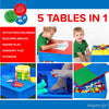 Play Platoon Kids Activity Table Set - 5 in 1 with Storage - Includes 25 Ex-Large Blocks - Primary Colors