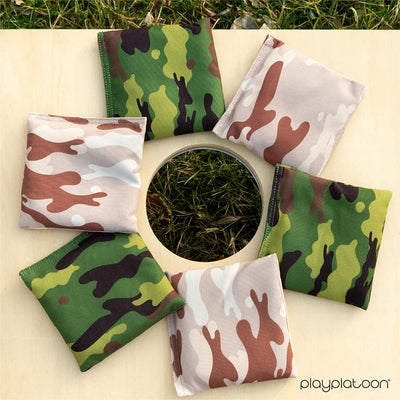 Play Platoon Cornhole Bags: Green / Desert Camo