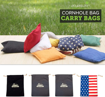Play Platoon Cornhole Bag Holder, American Flag - Stars & Stripes Patriotic Tote Bag for Carrying Corn Hole Bean Bags