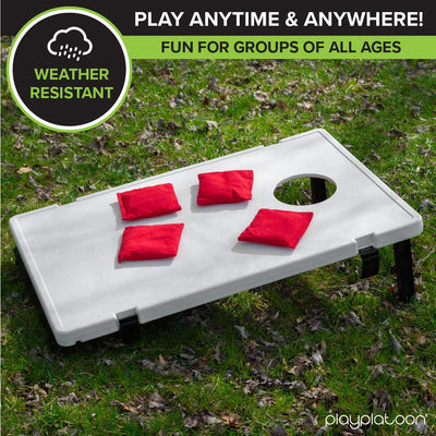 All Weather Cornhole Boards with Cornhole Bean Bag Set - Plastic Corn Hole Board
