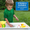 Play Platoon Kids Activity Table Set - 5 in 1 with Storage - Includes 25 Ex-Large Blocks - Blue/Green
