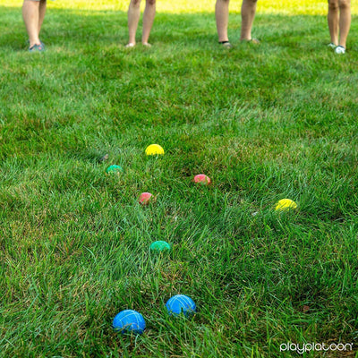 Bocce Ball Set with 8 Bocce Balls, Pallino, Carry Bag & Measuring Rope - 2 to 8 Player Lawn Game - 84, 90 or 100mm Balls