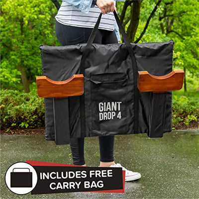 Play Platoon Giant Wooden Drop 4 Outdoor Yard Game, Stained Wood - Four in a Row Wins