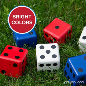 Giant Wooden Yard Dice (Red, White + Blue)