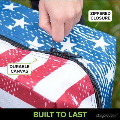 Play Platoon Cornhole Board Carrying Case, American Flag - Stars and Stripes Regulation Size Corn Hole Boards Storage Bag