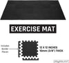 Play Platoon Gym Flooring Exercise Mats - Black Interlocking Workout Mats for Home Gym Floor, 3/8 Inch Thick Tiles, 24 square foot