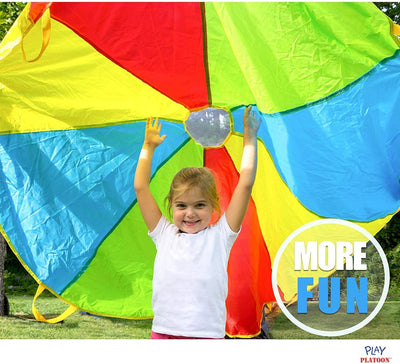 6 Foot Play Parachute with 8 Handles - Multicolored Parachute for Kids