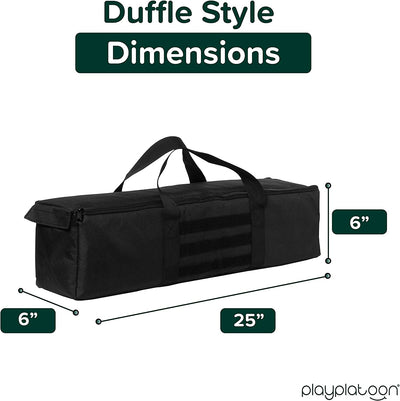 Play Platoon Cornhole Bag Carrying Bag with 4 Separation Pouches, Duffel Design, up to 24 Bag Capacity- Black