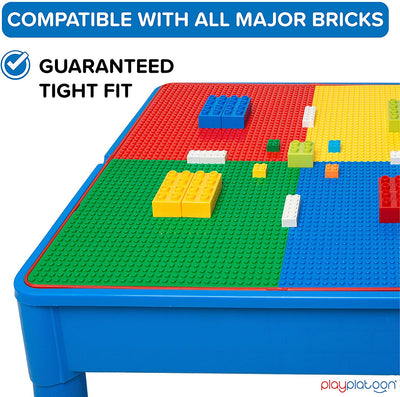 Play Platoon Kids Activity Table Set - 5 in 1 with Storage - Includes 25 Ex-Large Blocks - Primary Colors