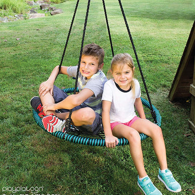 Play Platoon Spider Web Tree Swing with Hanging Kit - Fully Assembled, 40 Inch Diameter, 600 lb Weight Capacity, Easy to Install