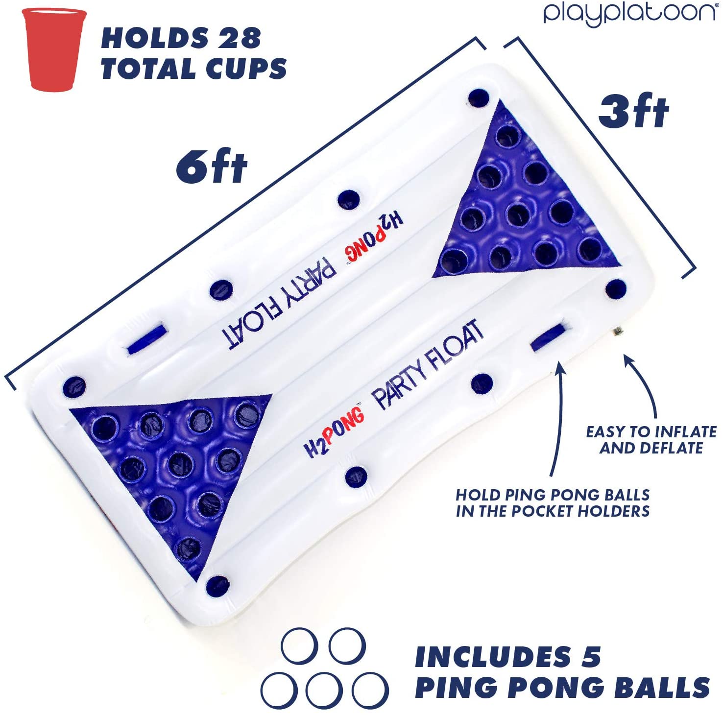 H2PONG Inflatable Beer Pong Raft – Play Platoon
