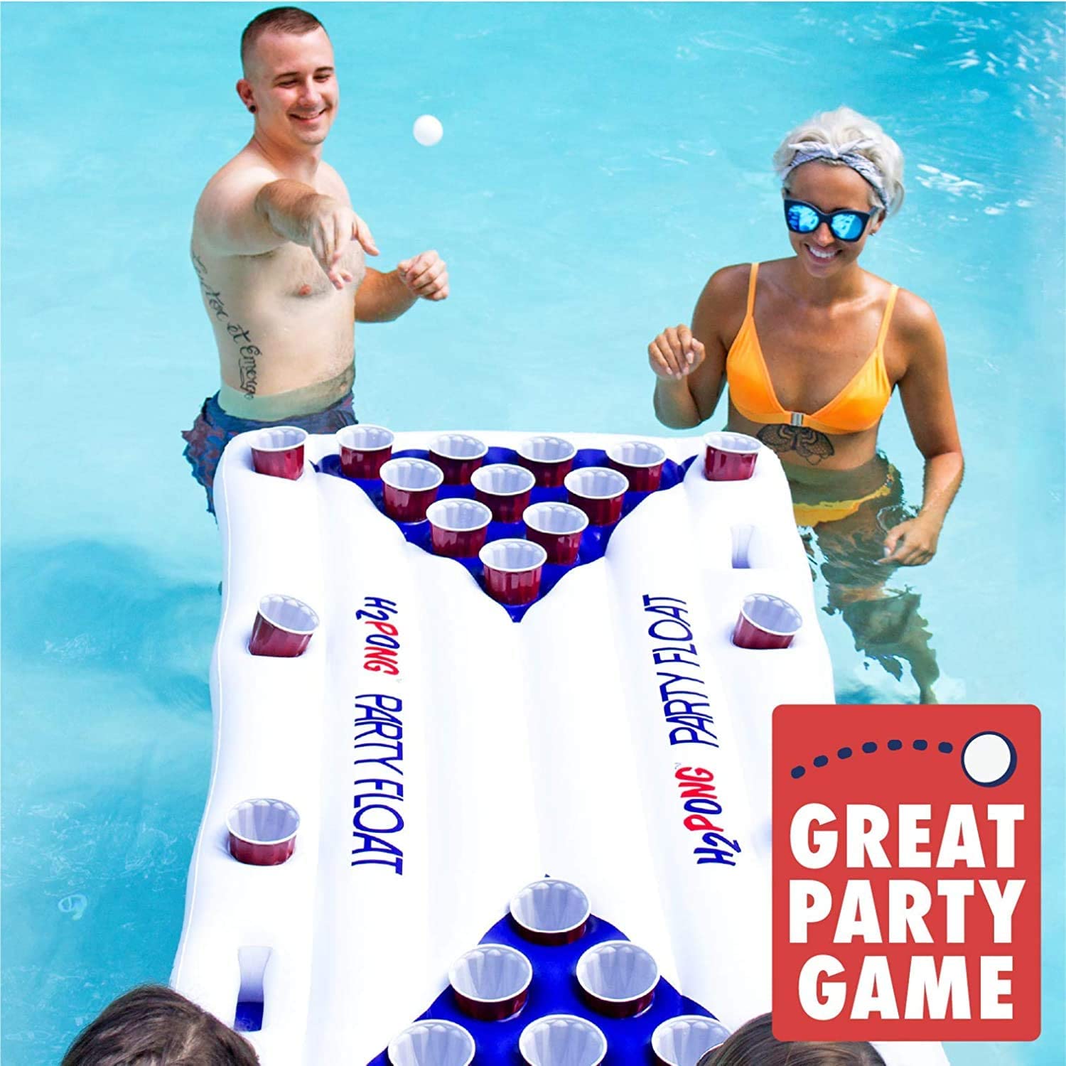 H2PONG Inflatable Beer Pong Raft – Play Platoon
