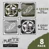 Play Platoon Tournament Series Cornhole Bags: Army Green / Gray Star Skulls