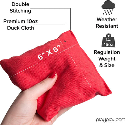 Play Platoon Cornhole Bags: Red / Black
