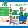 Play Platoon Kids Activity Table Set - 5 in 1 with Storage - Includes 25 Ex-Large Blocks - Blue/Green