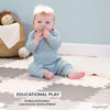 Non-Toxic Foam Puzzle Floor Mat, Comfortable, Extra Thick, Cushiony Exercise and Play Mat for Toddlers, Kids & Adults, 36 Tiles (12"x12"), Grey/Cream/Charcoal