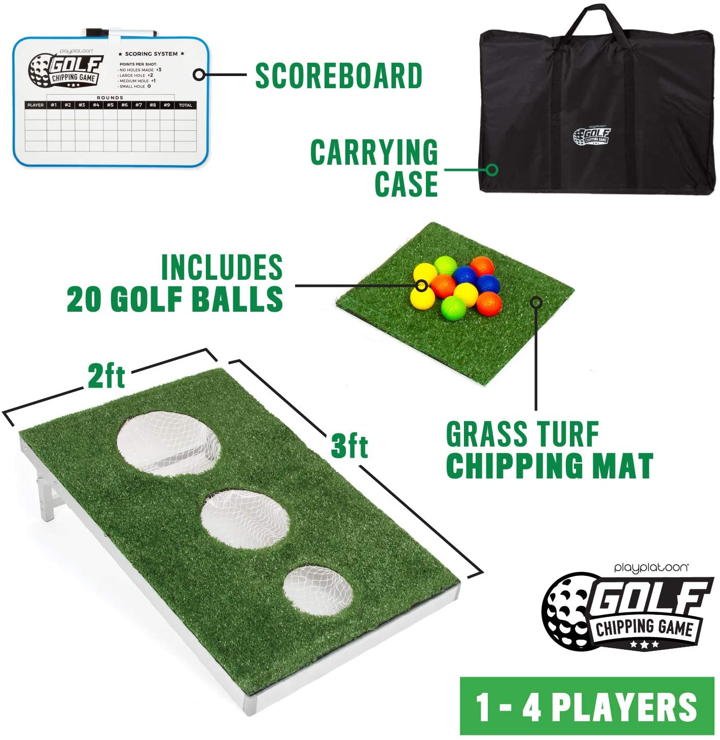 GoSports BattleChip VERSUS Golf Cornhole Chipping Game –