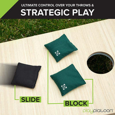 Play Platoon Professional Series Cornhole Bags: Green / Black