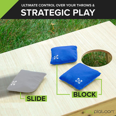Play Platoon Professional Series Cornhole Bags: Blue / Gray