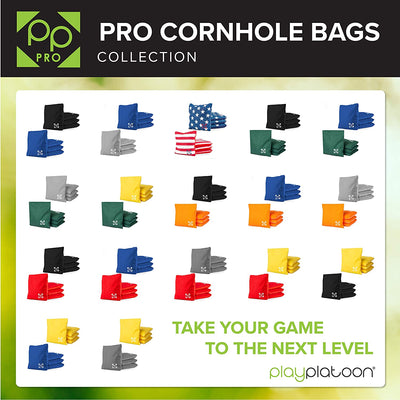 Play Platoon Professional Series Cornhole Bags: Black / Orange